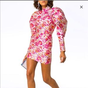 Rotate Floral Puff-Sleeve dress